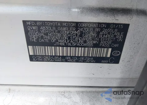 2015 Lexus Gs 350 z USA, uszkodzony, nr VIN JTHBE1BL5FA008555